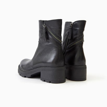 ダブルジップ厚底ショートブーツ F0801 bu-26w-f0801-bl （BLACK）｜詳細画像