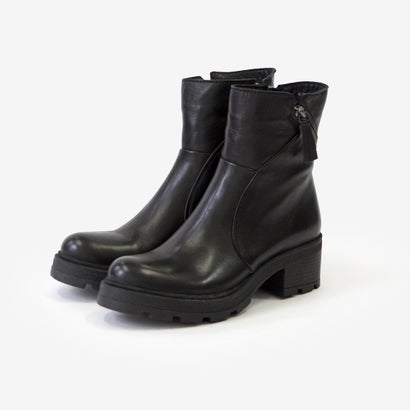 ダブルジップ厚底ショートブーツ F0801 bu-26w-f0801-bl （BLACK）｜詳細画像