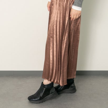 撥水ダブルジップショートブーツ （ブラックスウェード）｜詳細画像