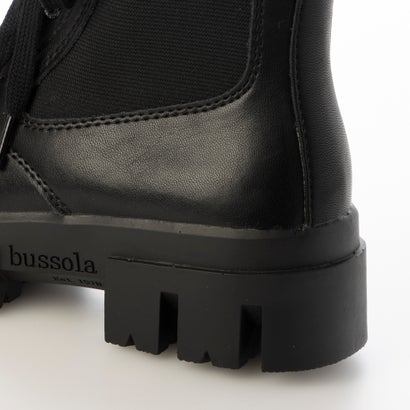 ブソラ bussola 撥水厚底デザインソールレースアップブーツ （ブラック）｜詳細画像