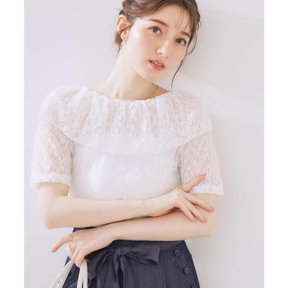 クチュール ブローチ Couture Brooch レースフレアオフショルTOPS 