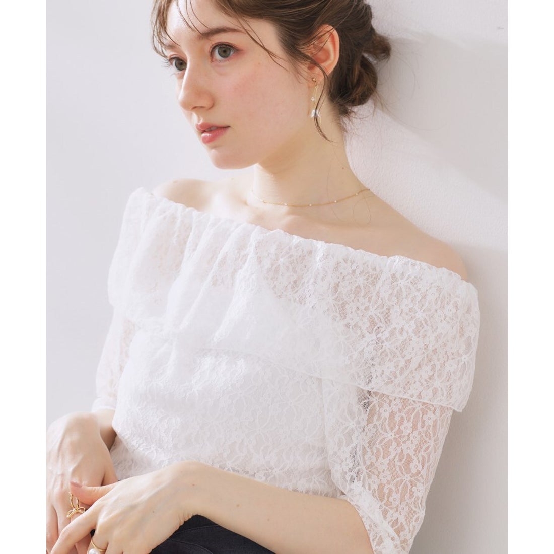 クチュール ブローチ Couture Brooch レースフレアオフショルTOPS 