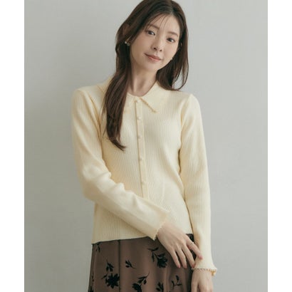 襟リブニットトップス （グレー(012)）｜詳細画像