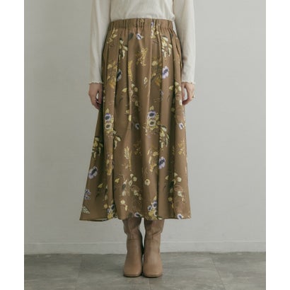ブライトツイルフラワースカート （チャコールグレー(113)）｜詳細画像