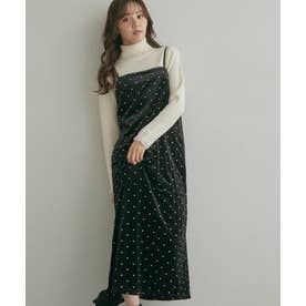 ベロア刺繍キャミワンピース （ブラック(119)）