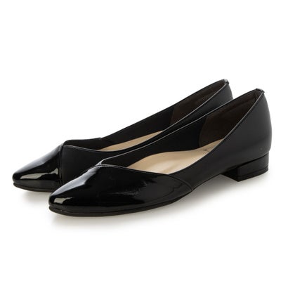 晴雨兼用 ポインテッドトゥ異素材コンビパンプス （ブラックコンビ）｜詳細画像