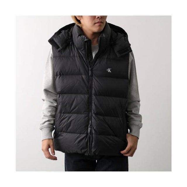 CALVIN KLEIN JEANS ダウンベスト LV04RG514G フーディ （UB1/Black/ブラック）