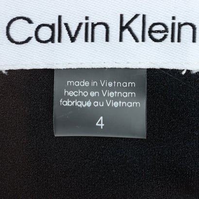 カルバン クライン Calvin Klein 爽やかなホワイトリボン♪カラーブロック・リボンタイ・ノースリーブワンピース （ブラック）｜詳細画像