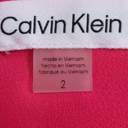 カルバン クライン Calvin Klein 襟付きノースリーブシャツワンピース♪ちょっとレトロな丸バックルベルト付き （ピンク）｜詳細画像