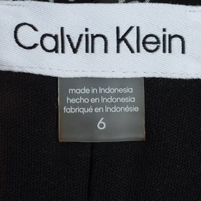 カルバン クライン Calvin Klein 黒地にロゴがお洒落なボウタイネックシフォンワンピース （ブラック）｜詳細画像
