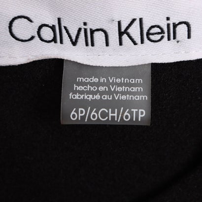カルバン クライン Calvin Klein ボタン使いのひらひらシフォン袖がお洒落な上品ワンピース （ブラック）｜詳細画像