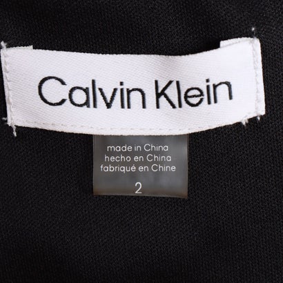 カルバン クライン Calvin Klein プリーツ袖がお洒落なブラックベルベットワンピース （ブラック）｜詳細画像