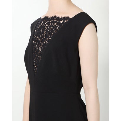 カルバン クライン Calvin Klein 胸元レースがエレガントなリトルブラックドレス （ブラック）｜詳細画像