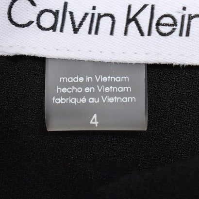 カルバン クライン Calvin Klein 2色あり♪メッシュ使いのネックラインがお洒落な美ラインワンピース （ブラック）｜詳細画像