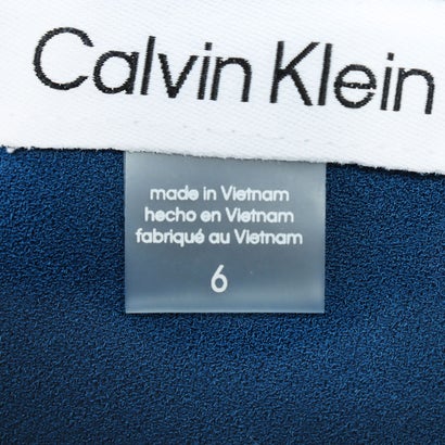 カルバン クライン Calvin Klein 2色あり♪メッシュ使いのネックラインがお洒落な美ラインワンピース （ティールブルー）｜詳細画像