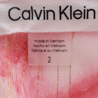 カルバン クライン Calvin Klein ★気分も上がるきれい色♪ふんわりシフォンタイダイティアードワンピース （ピンク）｜詳細画像