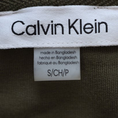 カルバン クライン Calvin Klein ロゴライン入り長袖フッディ ワンピース （グリーン）｜詳細画像