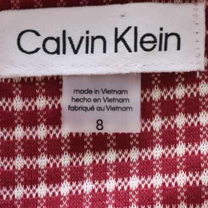 カルバン クライン Calvin Klein ギンガムチェックワンピース （レッド）｜詳細画像