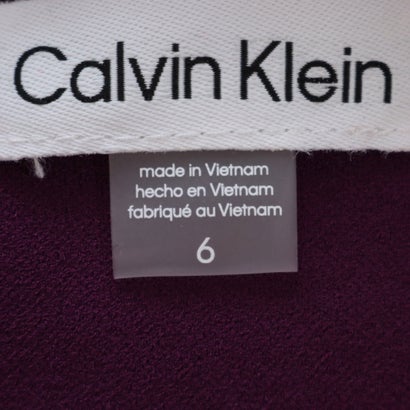 カルバン クライン Calvin Klein ☆デザインネックノースリーブタイトワンピース （パープル）｜詳細画像