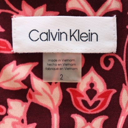 カルバン クライン Calvin Klein ピンク花柄のジャージーワンピース （マルチ）｜詳細画像