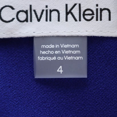 カルバン クライン Calvin Klein ☆リボンデザインネック七分袖タイトワンピース （ウルトラマリンブルー）｜詳細画像