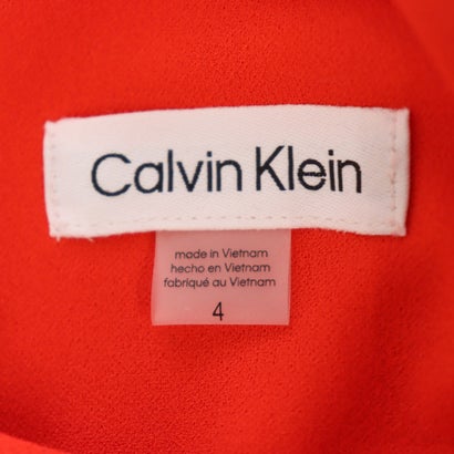 カルバン クライン Calvin Klein ☆スリットモックネック七分袖タイトワンピース （レッド）｜詳細画像