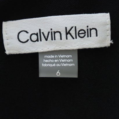 カルバン クライン Calvin Klein ☆袖口リボンVネックタイトワンピース （ブラックxホワイト）｜詳細画像