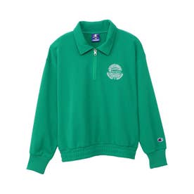 スウェット トレーナー 子供服 ハーフジップ キッズ 女の子 ガールズ HALF ZIP SWEATSHIRT CK-BS006 （ケリーグリーン(535)）