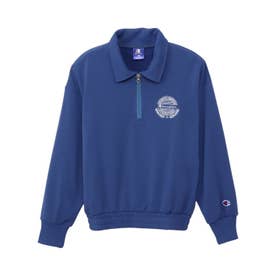 スウェット トレーナー 子供服 ハーフジップ キッズ 女の子 ガールズ HALF ZIP SWEATSHIRT CK-BS006 （スレートブルー(337)）