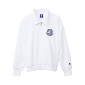 スウェット トレーナー 子供服 ハーフジップ キッズ 女の子 ガールズ HALF ZIP SWEATSHIRT CK-BS006 （ホワイト(010)）