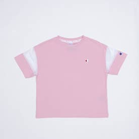 ジュニア 半袖Tシャツ チャンピオン袖切替メッシュ半袖Tシャツ_ CK-T340 （ピンク）