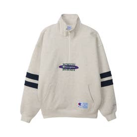 スウェット シャツ ハーフジップ メンズ HALF ZIP SWEATSHIRT ブラック グレー オートミール オレンジ 黒 C3-C013  （オートミール(810)）