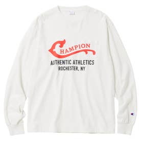 Tシャツ 長袖 ロンT カットソー メンズ ロゴ LONG SLEEVE T-SHIRT オフホワイト グレー ダークネイビー C8-B403 （オフホワイト(020)）