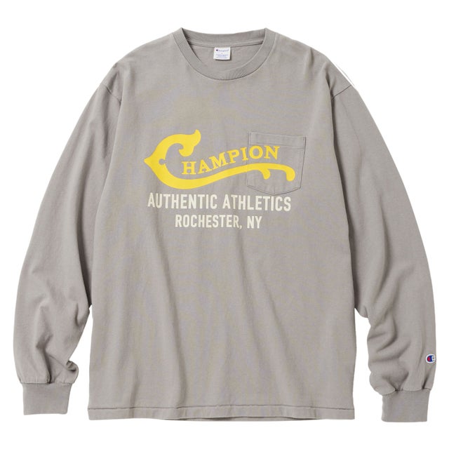 Tシャツ 長袖 ロンT カットソー メンズ ロゴ LONG SLEEVE T-SHIRT オフホワイト グレー ダークネイビー C8-B403 （コールグレー(052)）