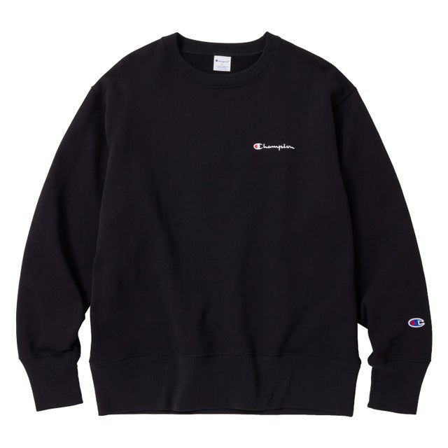 スウェット トレーナー メンズ クルーネック ワンポイント CREW NECK SWEATSHIRT C8-Y005 （ブラック(090)）