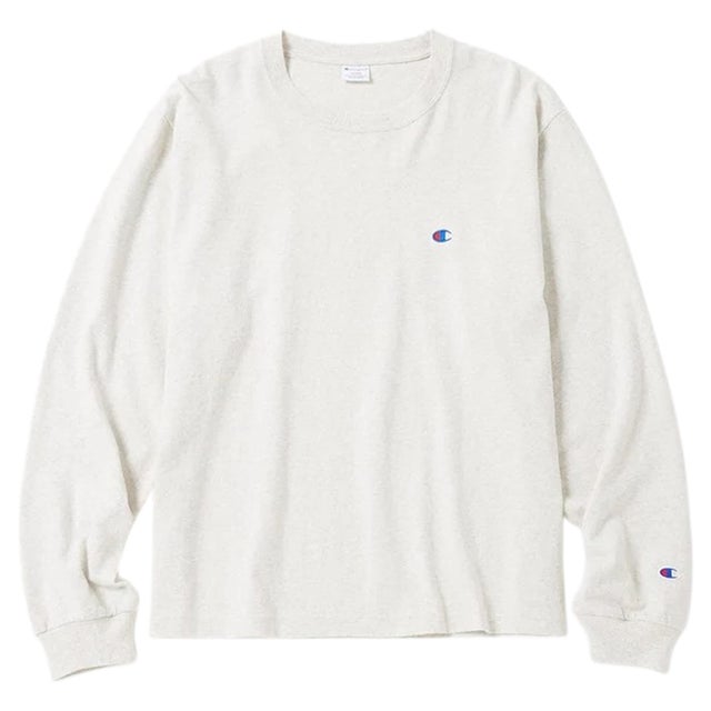 Tシャツ 長袖 ロンT カットソー メンズ ワンポイントロゴ L/S T-SHIRT(STONE BIO WASH) C8-W403 （オートミール(810)）