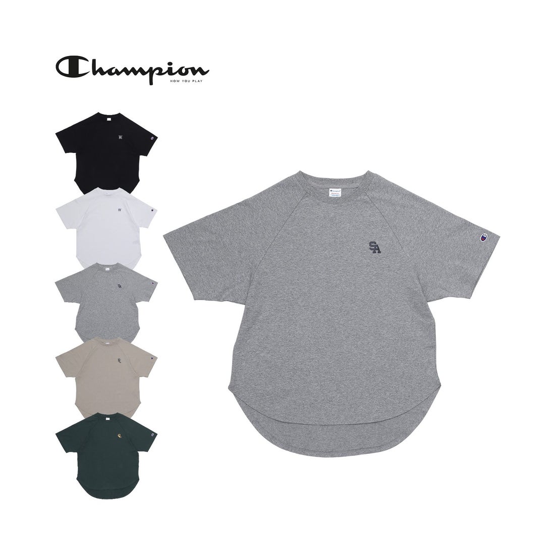 チャンピオン Champion Tシャツ 半袖 ラグラン 5分袖 カットソー