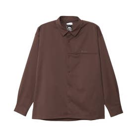 シャツ 長袖 メンズ レディース LONG SLEEVE SHIRT オフブラック ダークネイビー モカ C3-B401 （モカ(770)）