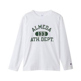 Tシャツ 長袖 ロンT カットソー フットボール メンズ レディース ベーシック LONG SLEEVE T-SHIRT C3-C420 （ホワイト/グリーン(014)）