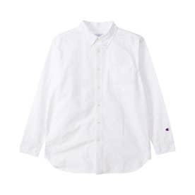 シャツ 長袖 メンズ レディース 無地 LONG SLEEVE SHIRT ホワイト グレー ブルー 白 C3-C406 （ホワイト(010)）