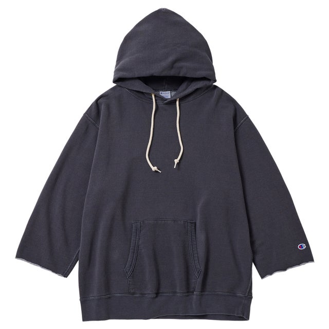 パーカー スウェット プルオーバー メンズ レディース フーデッド 無地 HOODED SWEATSHIRT C8-C104 （オフブラック(055)）