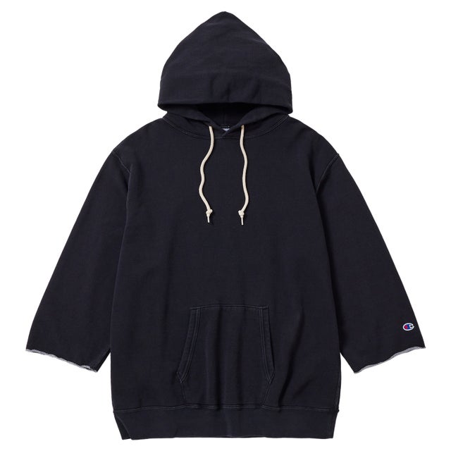 パーカー スウェット プルオーバー メンズ レディース フーデッド 無地 HOODED SWEATSHIRT C8-C104 （ブラック(090)）