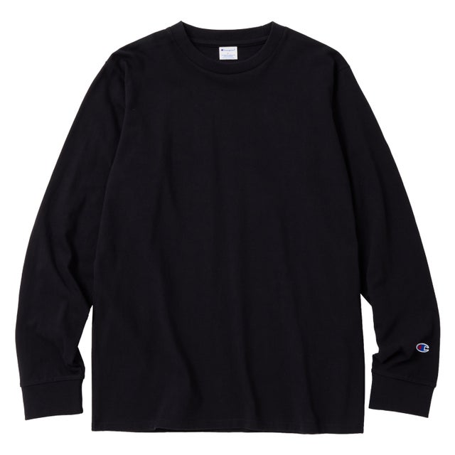 Tシャツ 長袖 ロンT カットソー メンズ レディース 無地 LONG SLEEVE T-SHIRT C8-Y401 （ブラック(090)）