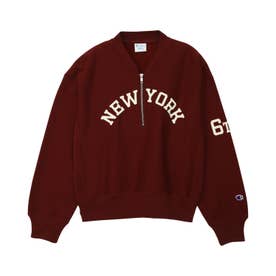 リバースウィーブ スウェット トレーナー レディース ハーフジップ 裏起毛 RW HALF ZIP SWEATSHIRT CW-C004 （ワイン(935)）