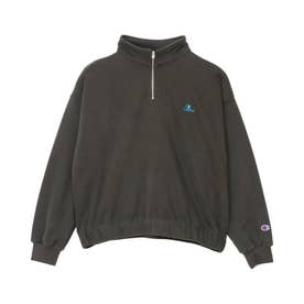 スウェット シャツ レディース ハーフジップ 裏毛 HALF ZIP SWEATSHIRT CW-C011 （オフブラック(055)）