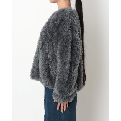 フリースジャケット SNAP FLEECE CARDIGAN （GREY）｜詳細画像