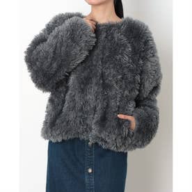 フリースジャケット SNAP FLEECE CARDIGAN （GREY）