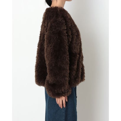 フリースジャケット SNAP FLEECE CARDIGAN （BROWN）｜詳細画像