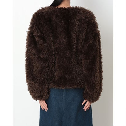フリースジャケット SNAP FLEECE CARDIGAN （BROWN）｜詳細画像