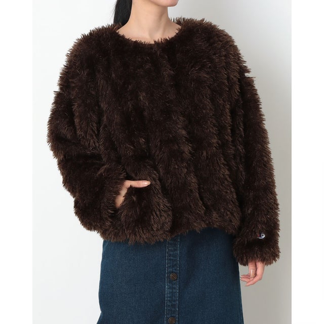 フリースジャケット SNAP FLEECE CARDIGAN （BROWN）